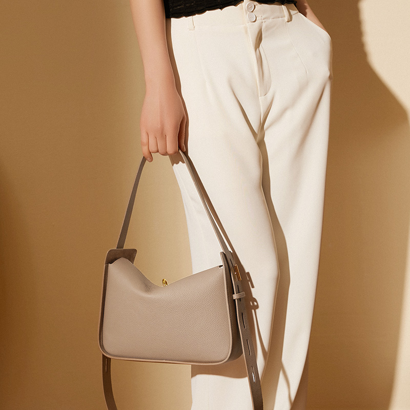 Minimalist Taupe Shoulder Bag