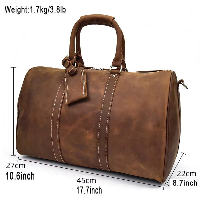 Vintage Leather Duffle Bag