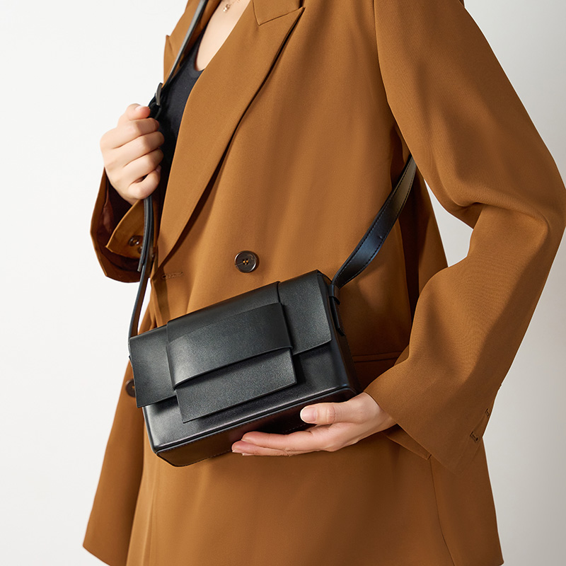 Black Leather Crossbody Bag