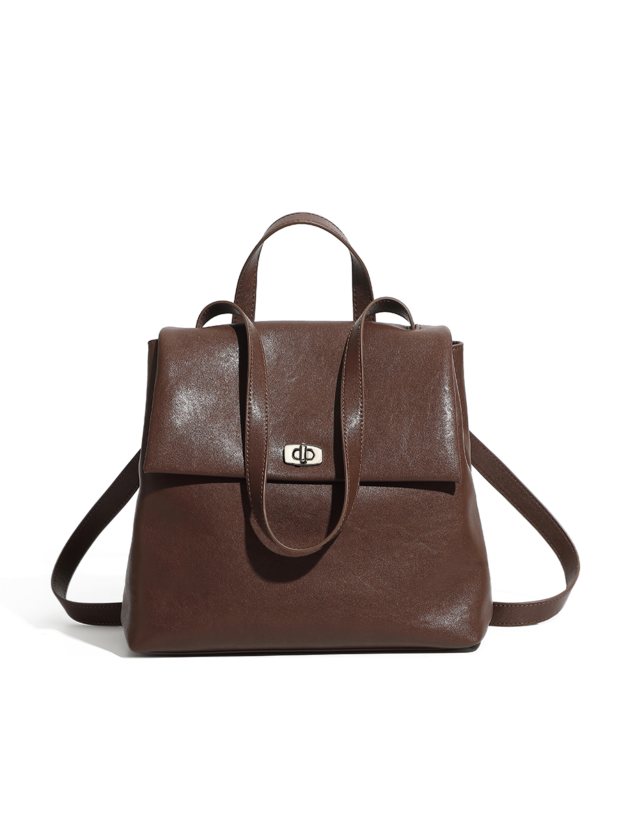 Classic Brown Leather Backpack