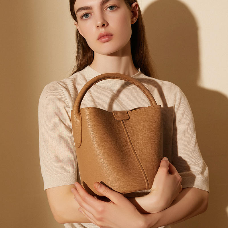 Stylish Beige Bucket Bag