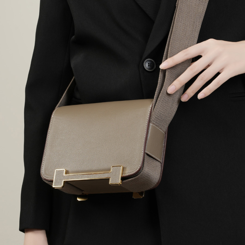 Classic Black Leather Crossbody Bag