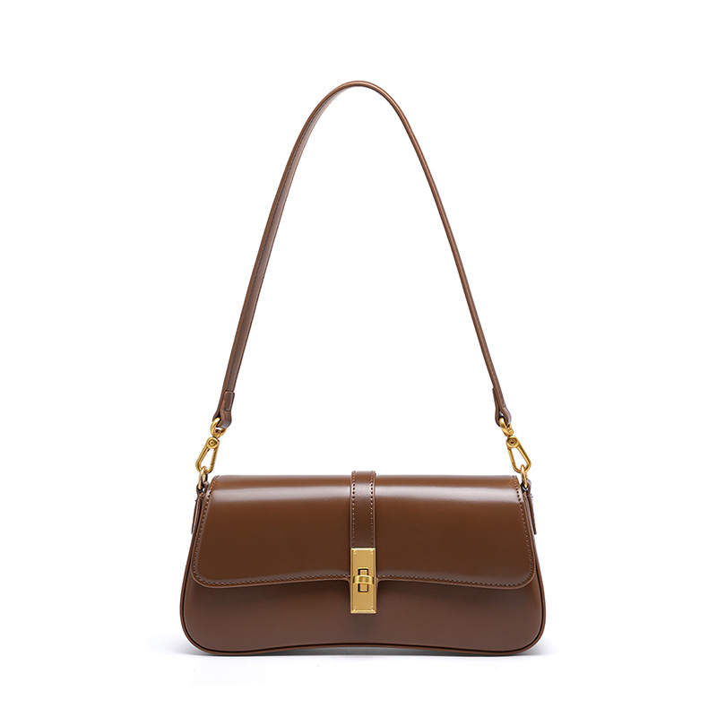 Classic Brown Leather Shoulder Bag