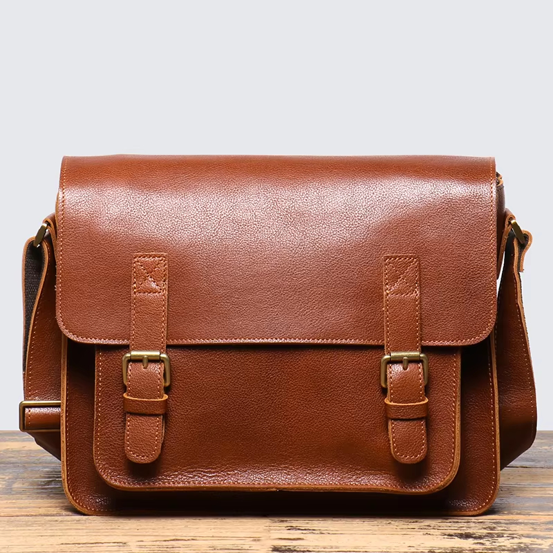 Classic Leather Messenger Bag