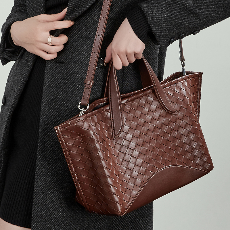 Woven Leather Tote Bag