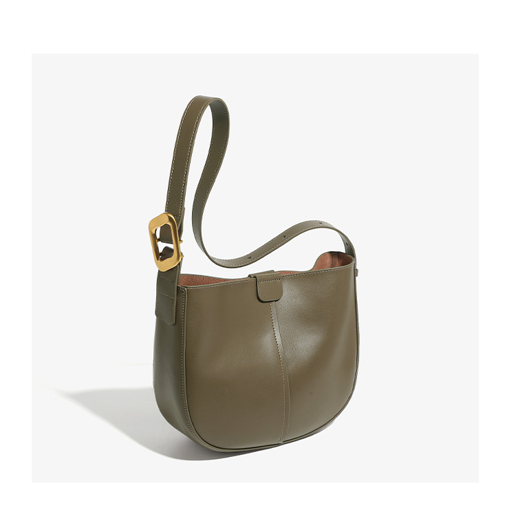 Olive Leather Shoulder Bag