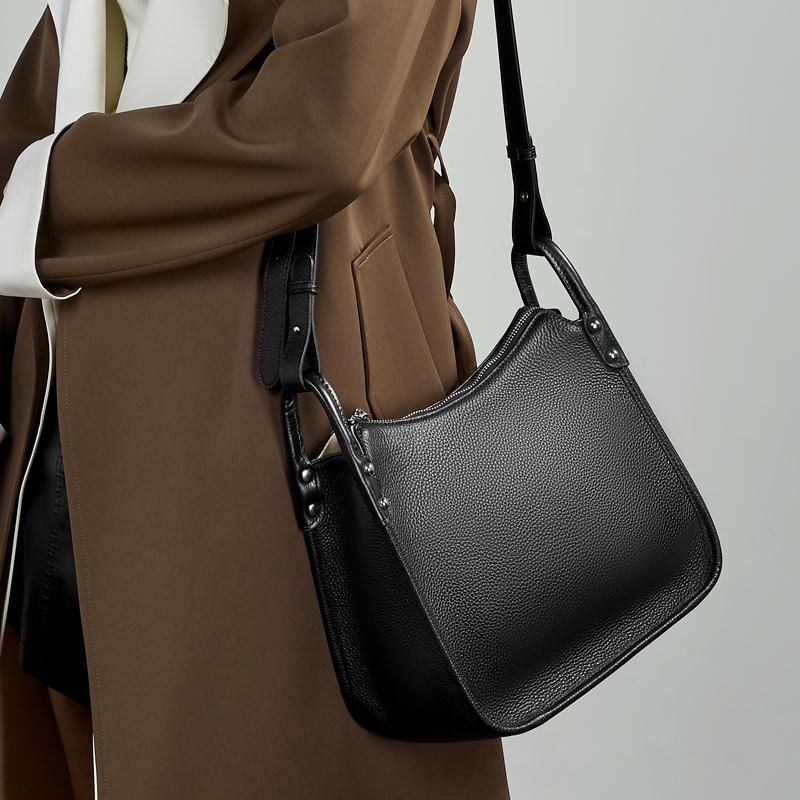 Classic Black Leather Tote