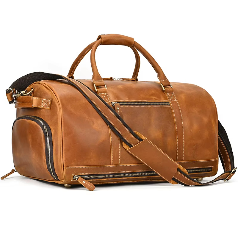 Leather Travel Duffel Bag
