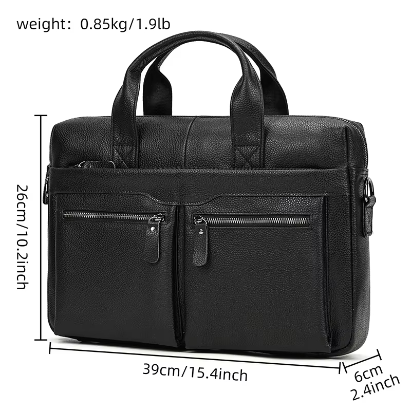 Black Leather Laptop Bag