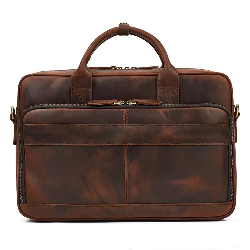 Classic Brown Leather Briefcase