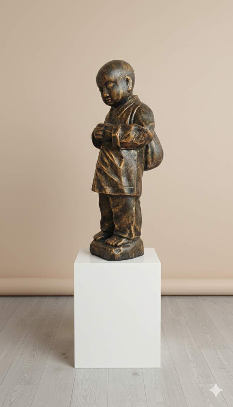 The Apprentice's Journey: GRC Shaolin Monk Sculpture