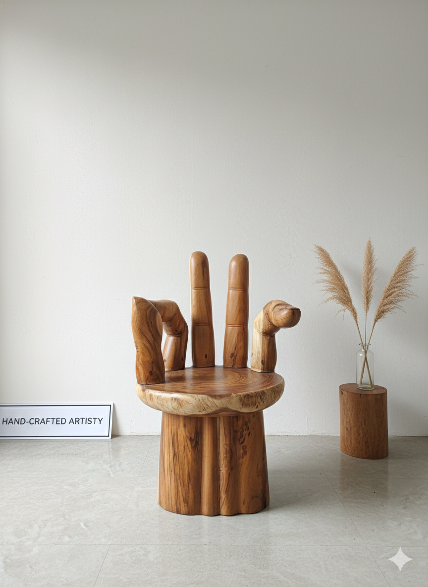 Hand-Crafted Artistry: The Balinese Saur Wood Hand Chair