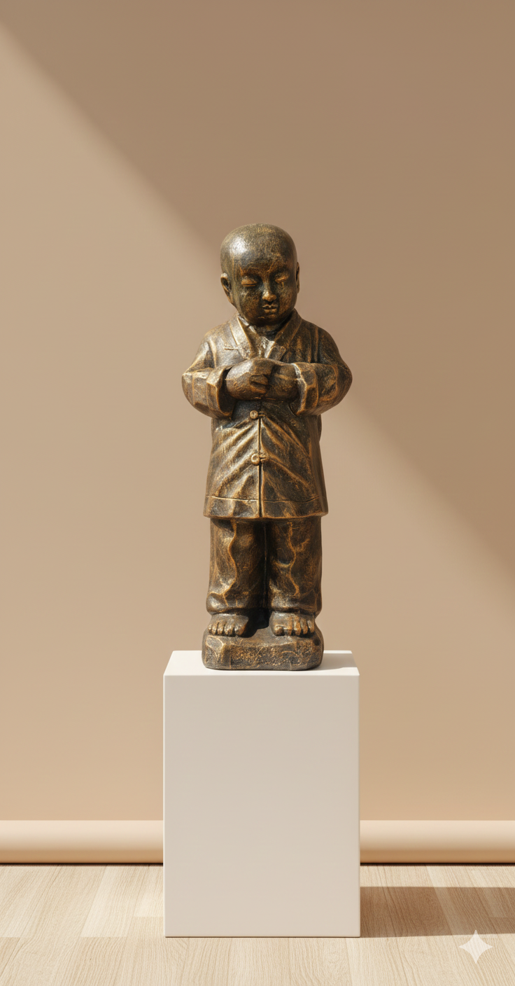 The Apprentice's Journey: GRC Shaolin Monk Sculpture