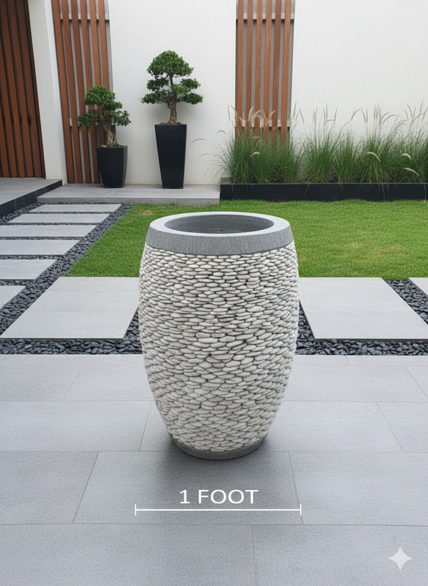The White Pebble Statement Planter