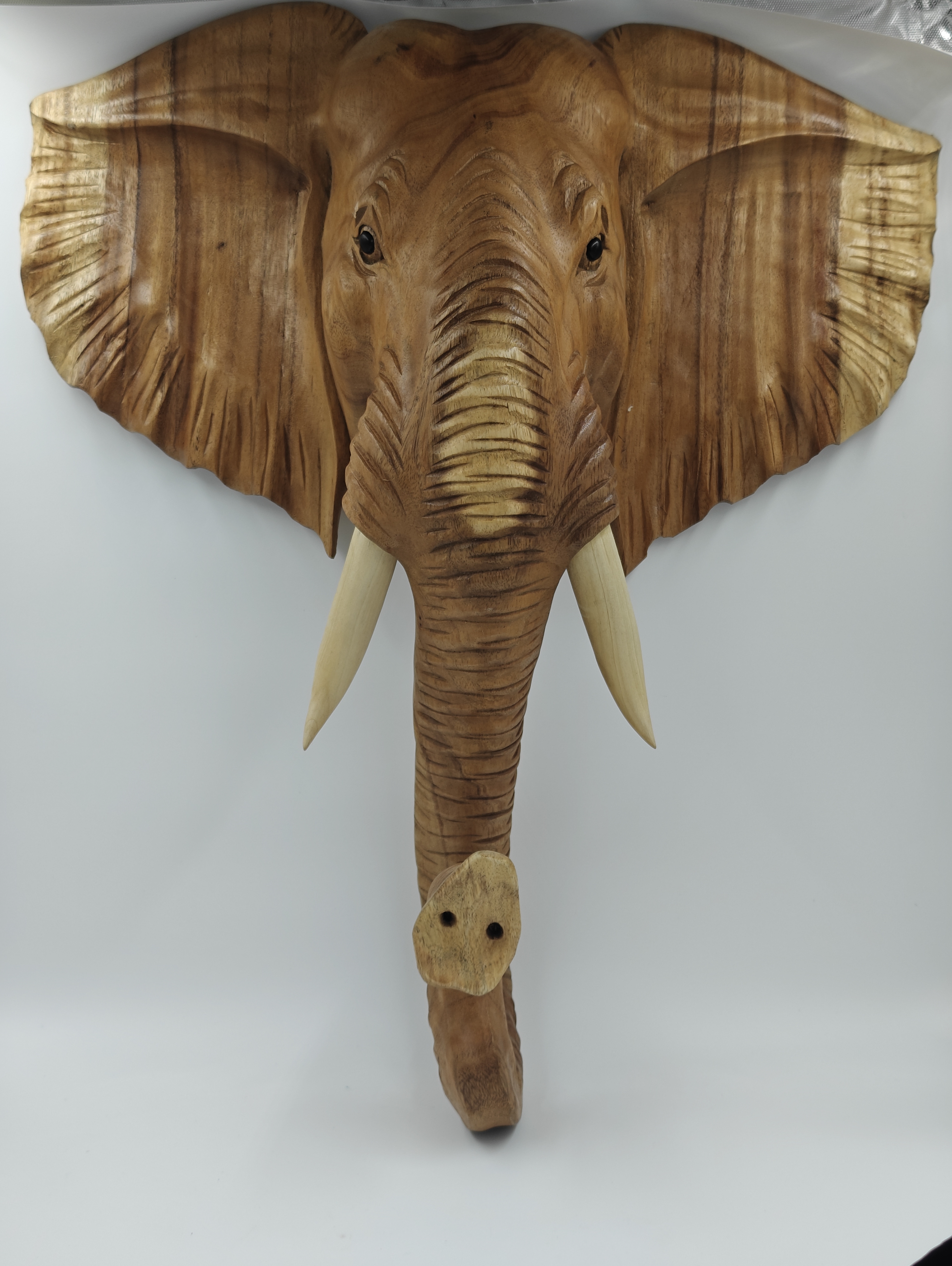 Majestic Balinese Saur Wood Elephant Head Wall Mount