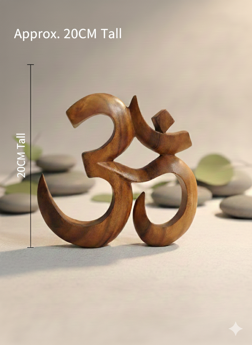 Handcrafted Balinese Saur Wood Om Symbol