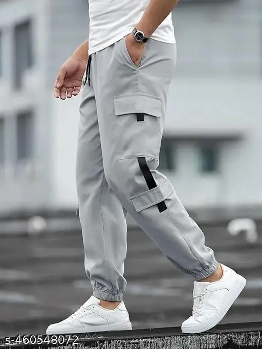 Men's Grey Cargo Joggers