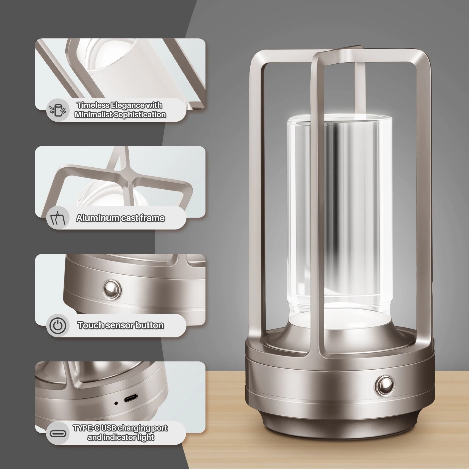 Lantern  Modern Design USB LED Table Lamp 