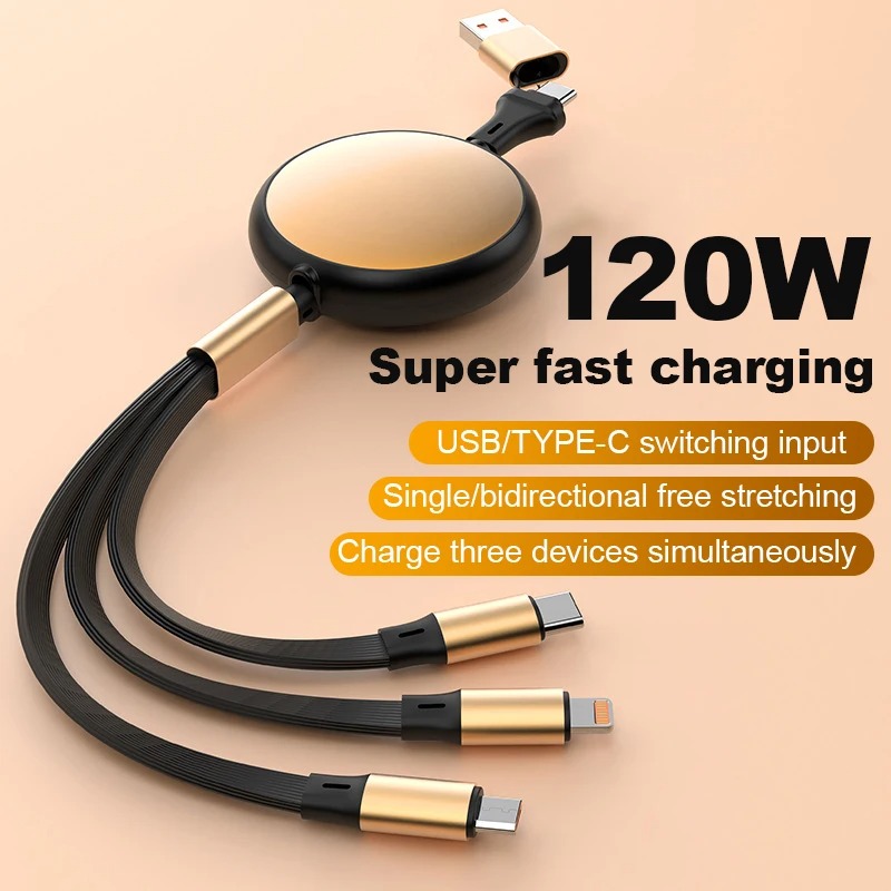  Hight Quality Retractable Portable Micro USB Type C Charger Cord 