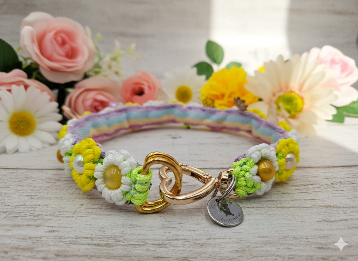 ✨ Daisy Chain – Handmade Floral Pet Collar ✨