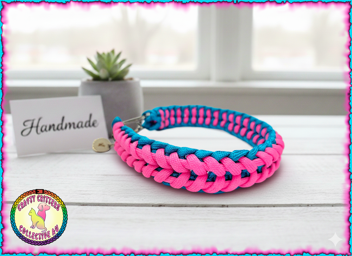 Dual Lined two cords, Rainbow clipped collar