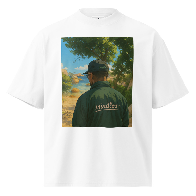 Mindlos Ke Pop Lepantsula Collection Unisex organic oversized high neck white t-shirt.