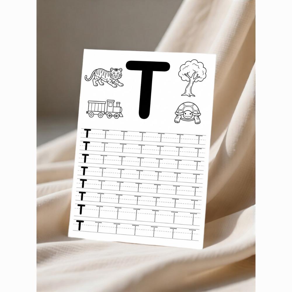 دفتر تلوين وتتبع الحروف الإنجليزية للأطفال (A–Z)