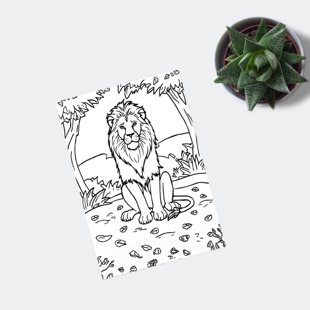 دفتر تلوين حيوانات الغابة للأطفال