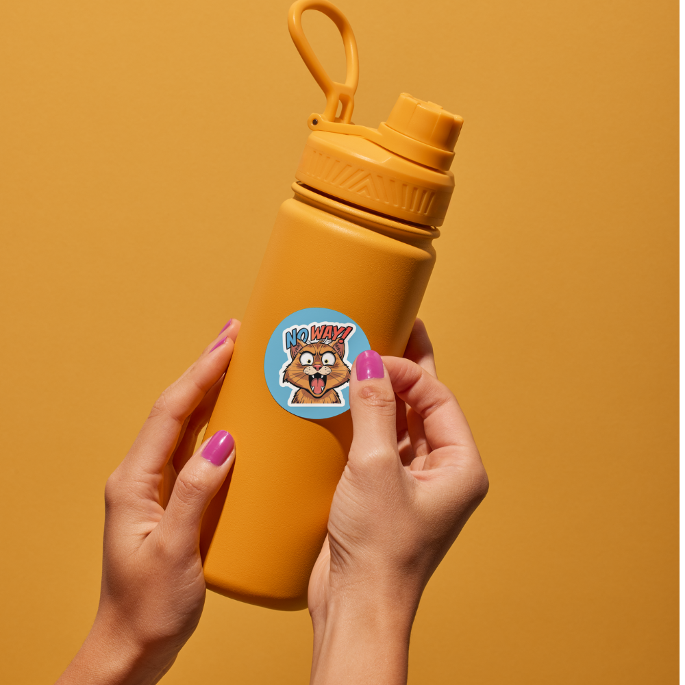 ملصق القط المصدوم – “!NO WAY”