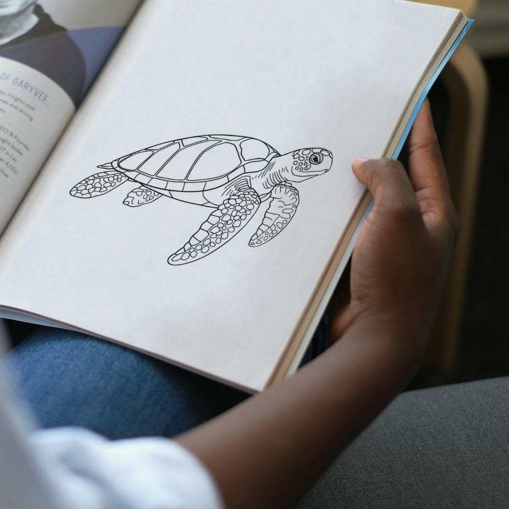 دفتر تلوين حيوانات البحر للأطفال