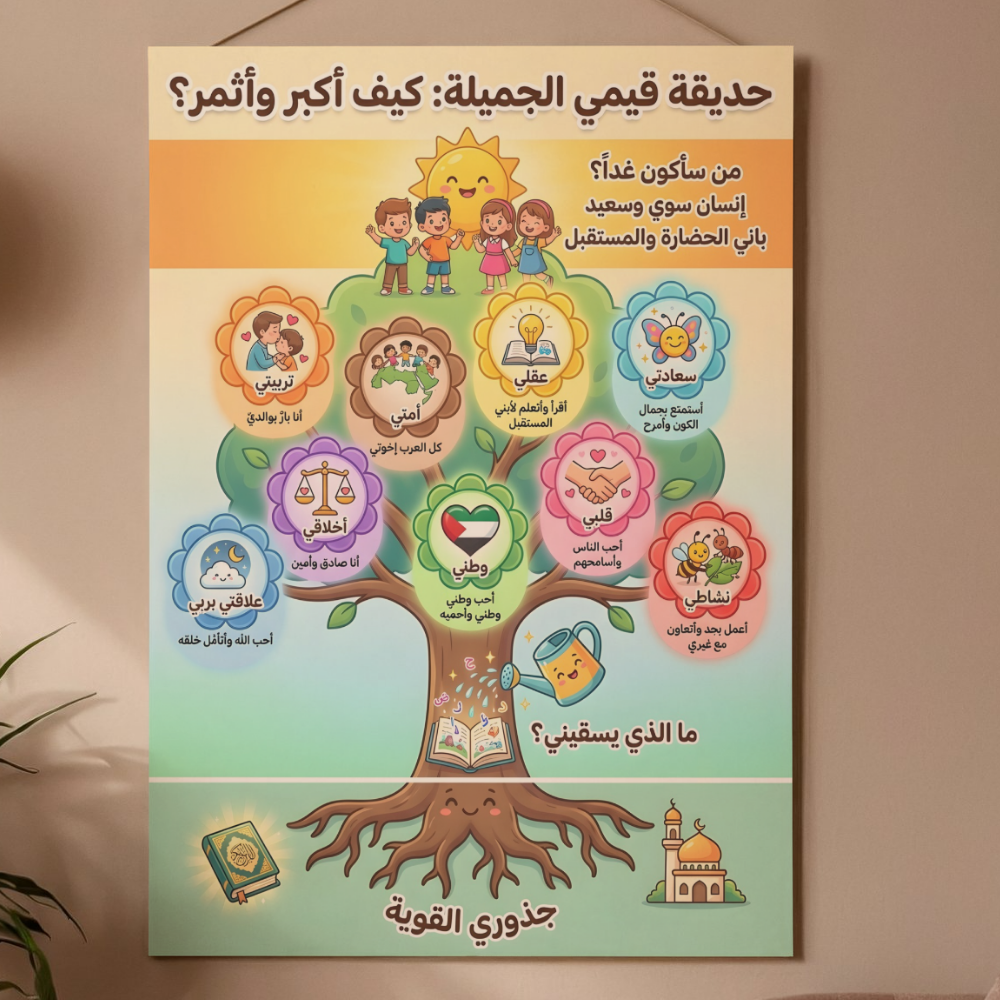 بوستر حديقة القيم الجميلة