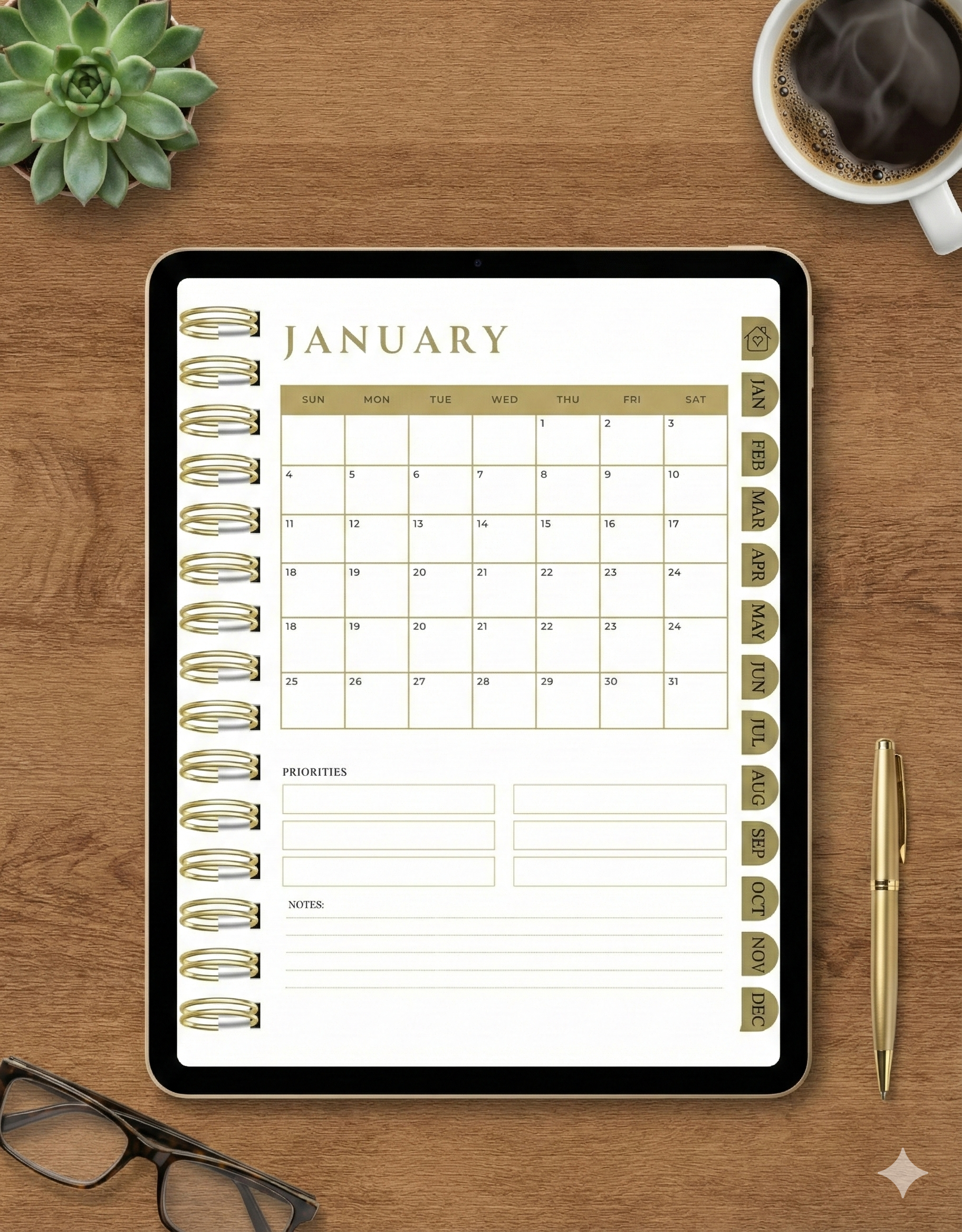  2026 Confident & Clear Hyperlinked Digital Planner