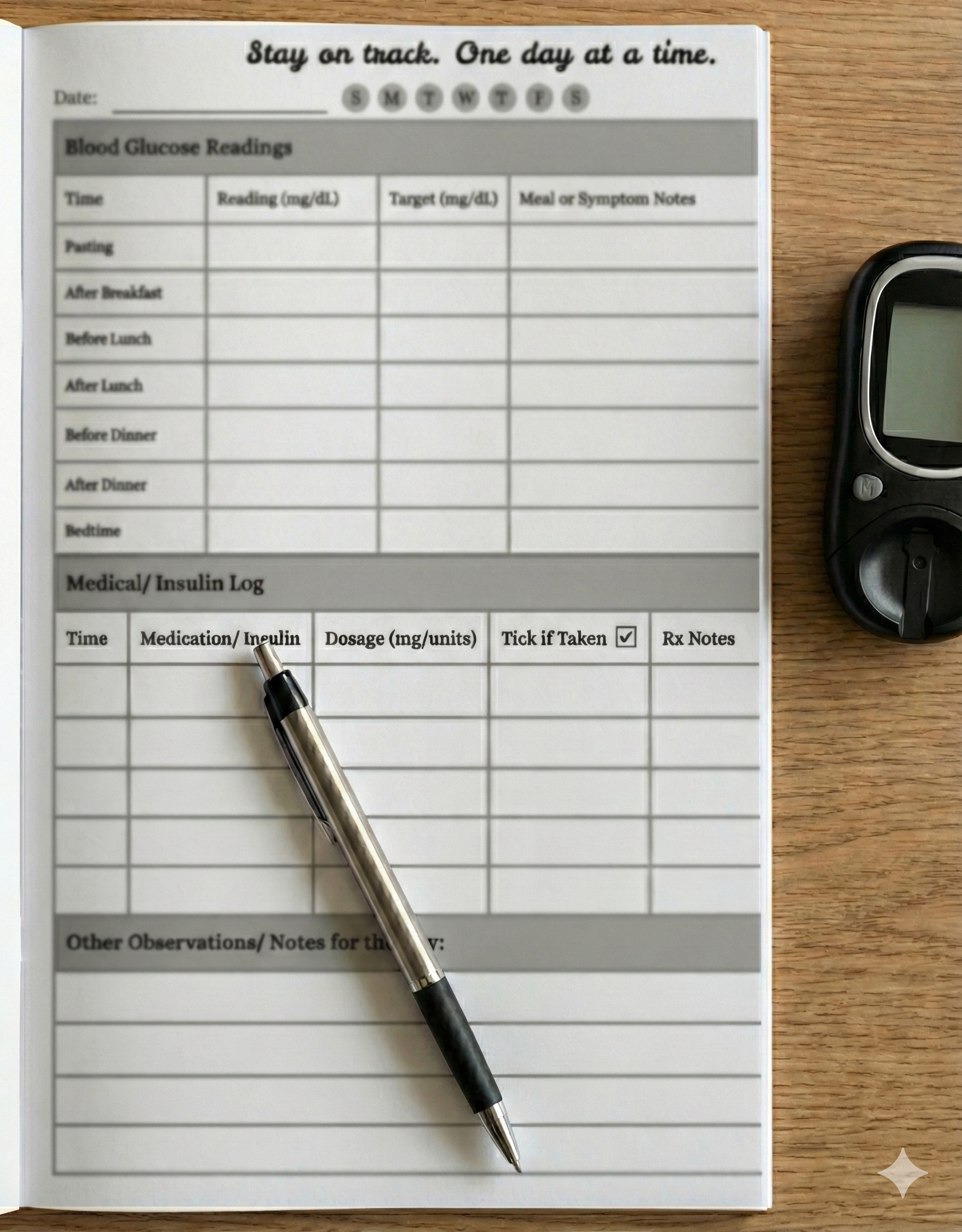 Stay on Track Diabetes Logbook