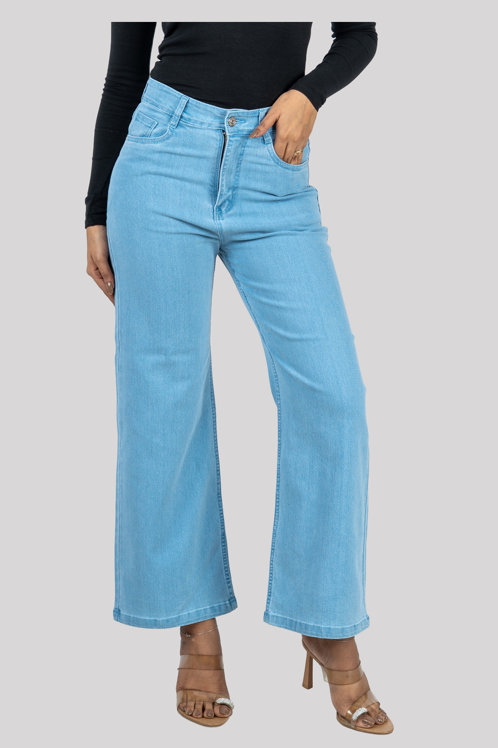 Women's Wide Leg Light Blue Jeans