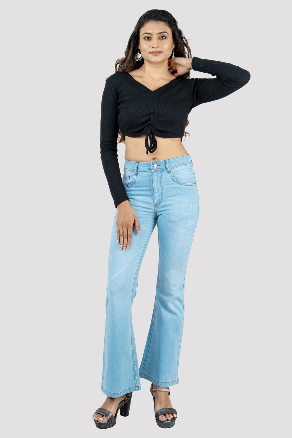 Women's High-Waist Flared Jeans