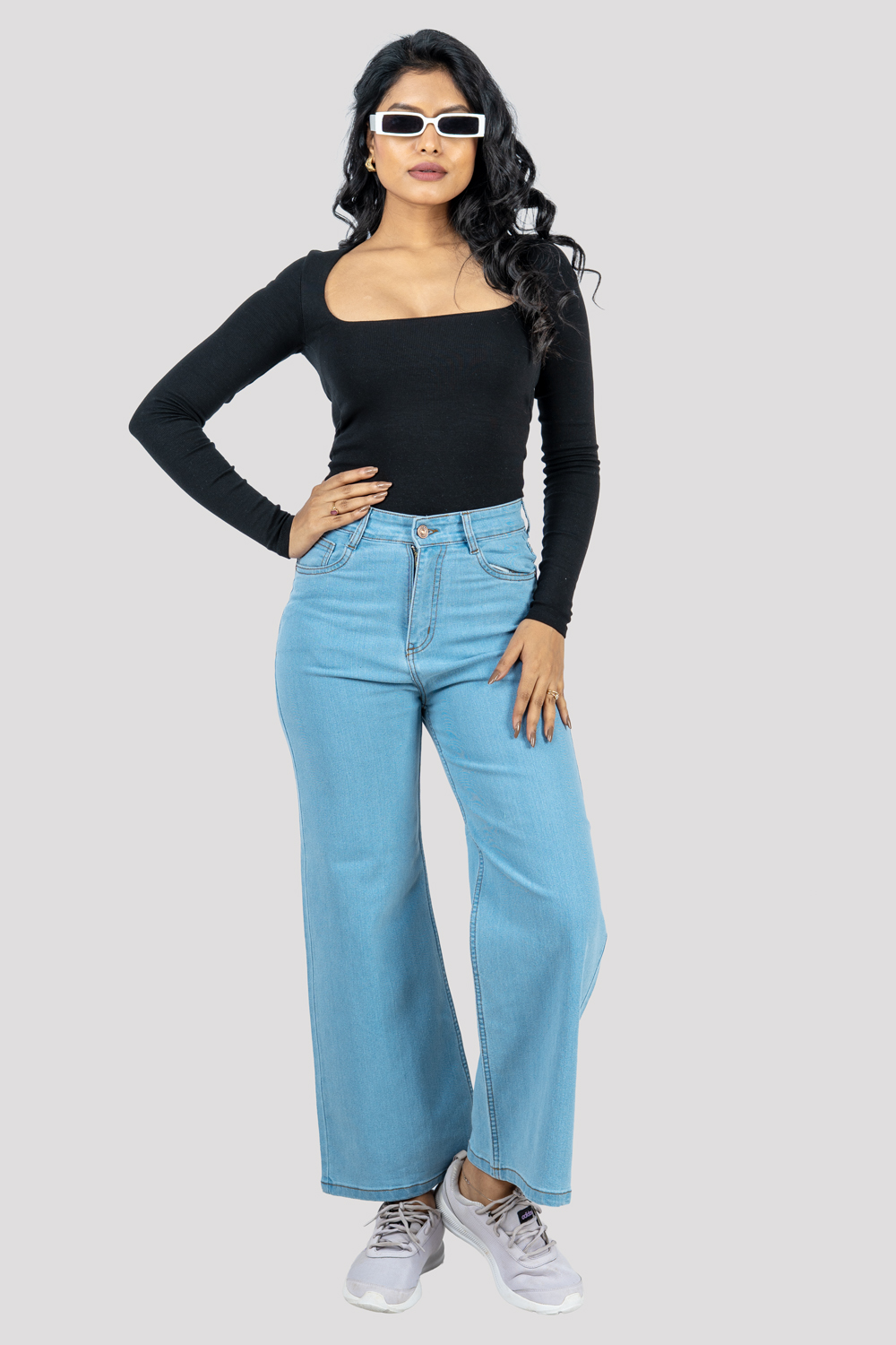 High-Waist Flared Jeans