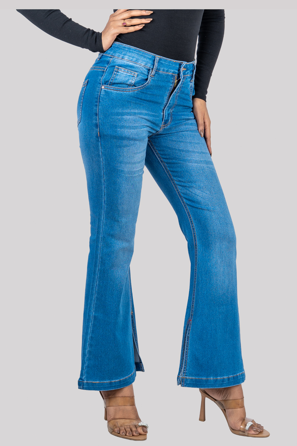 Women's Flared Blue Jeans