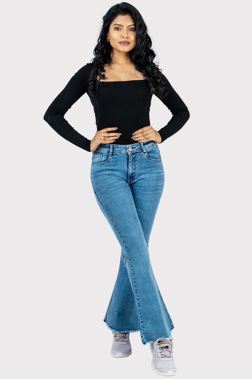 High-Waist Flared Jeans