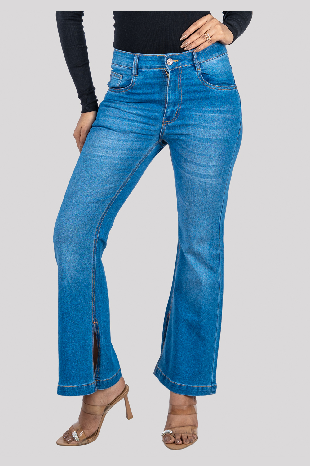 Women's Flared Blue Jeans
