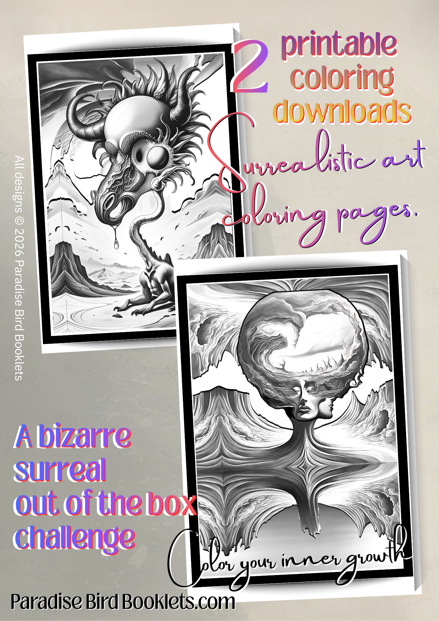 Surrealism adult coloring pages 