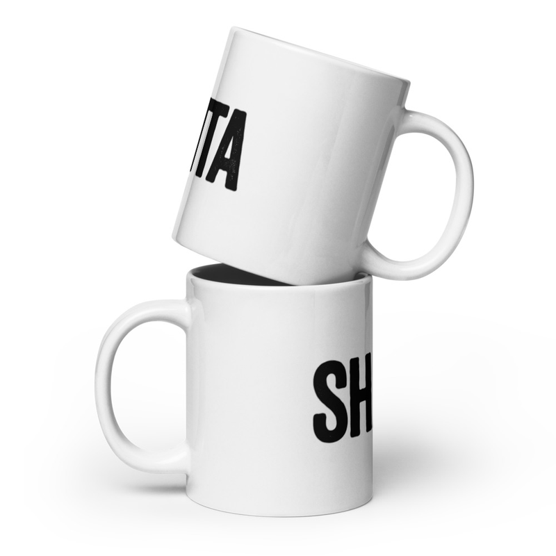 White glossy mug