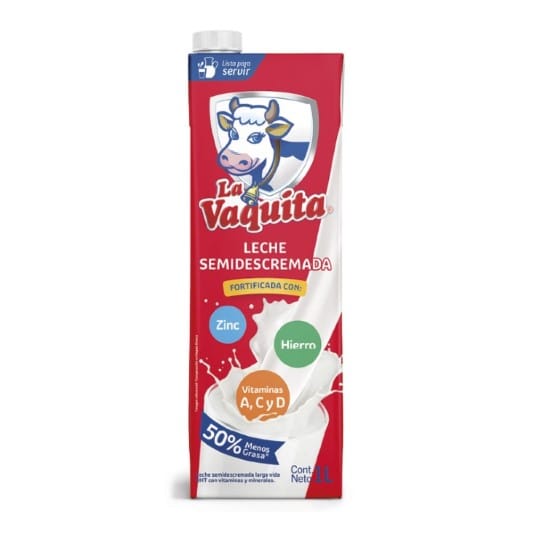 Leche semidescremada La Vaquita