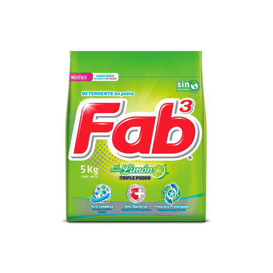 Detergente en polvo Fab Limón 5 kg