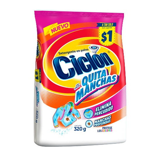 Detergente en polvo Ciclón Quita Manchas