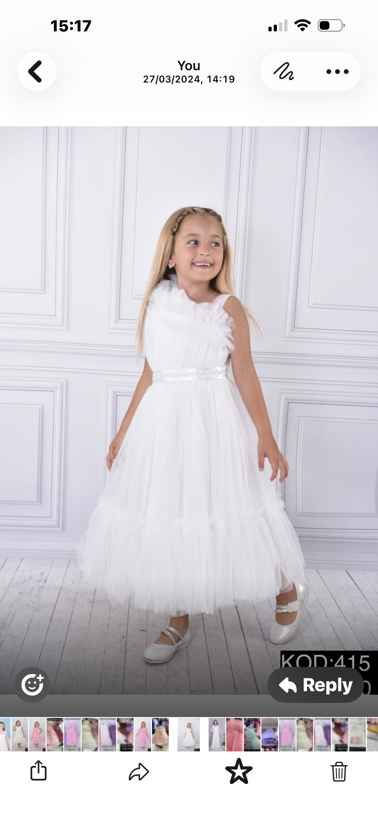 Balta vaikiška suknelė