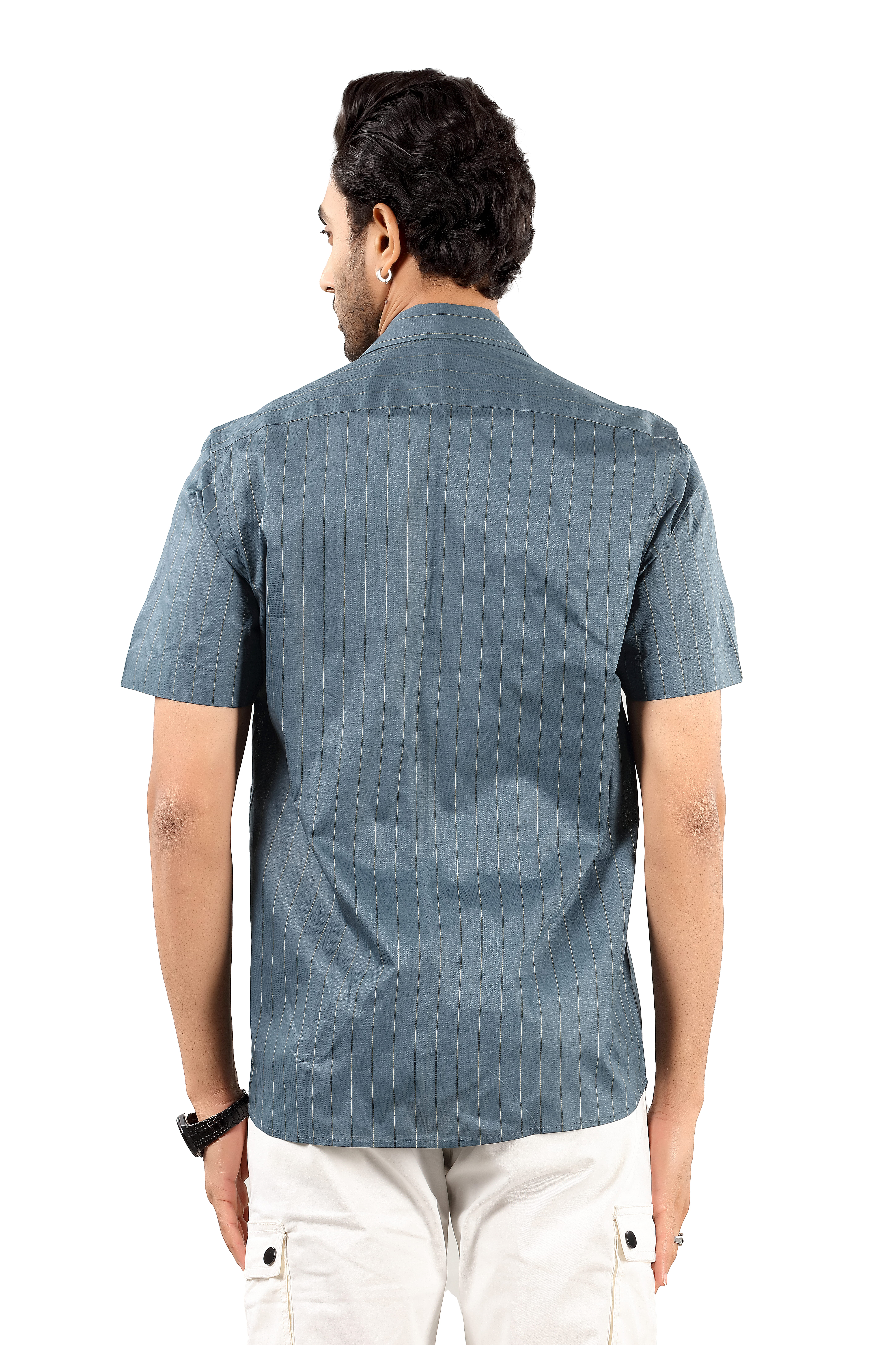 Paper Cotton Men's Casual Grey Shirt