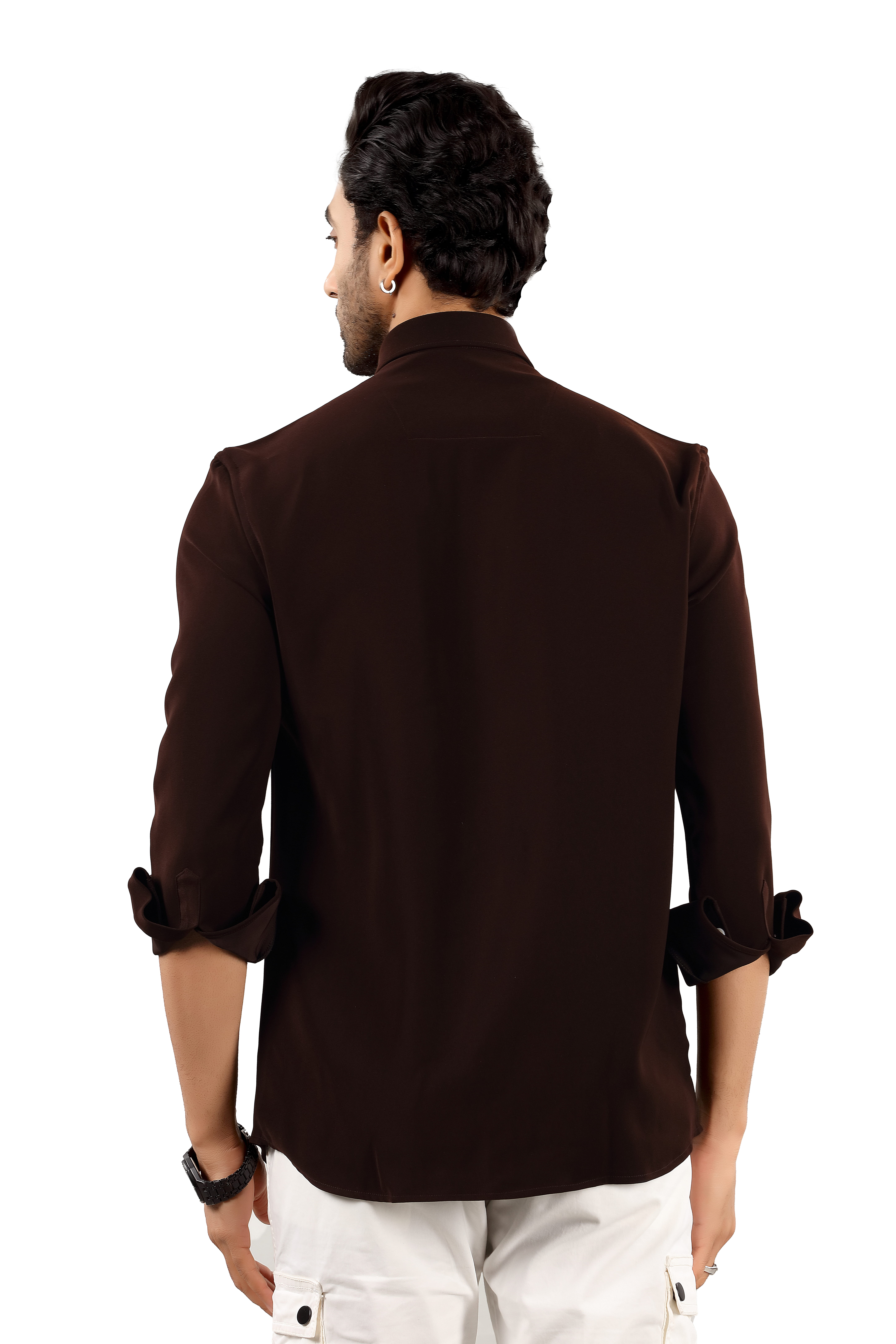 Indo Armani Premium Men's Brown Casual Shirt