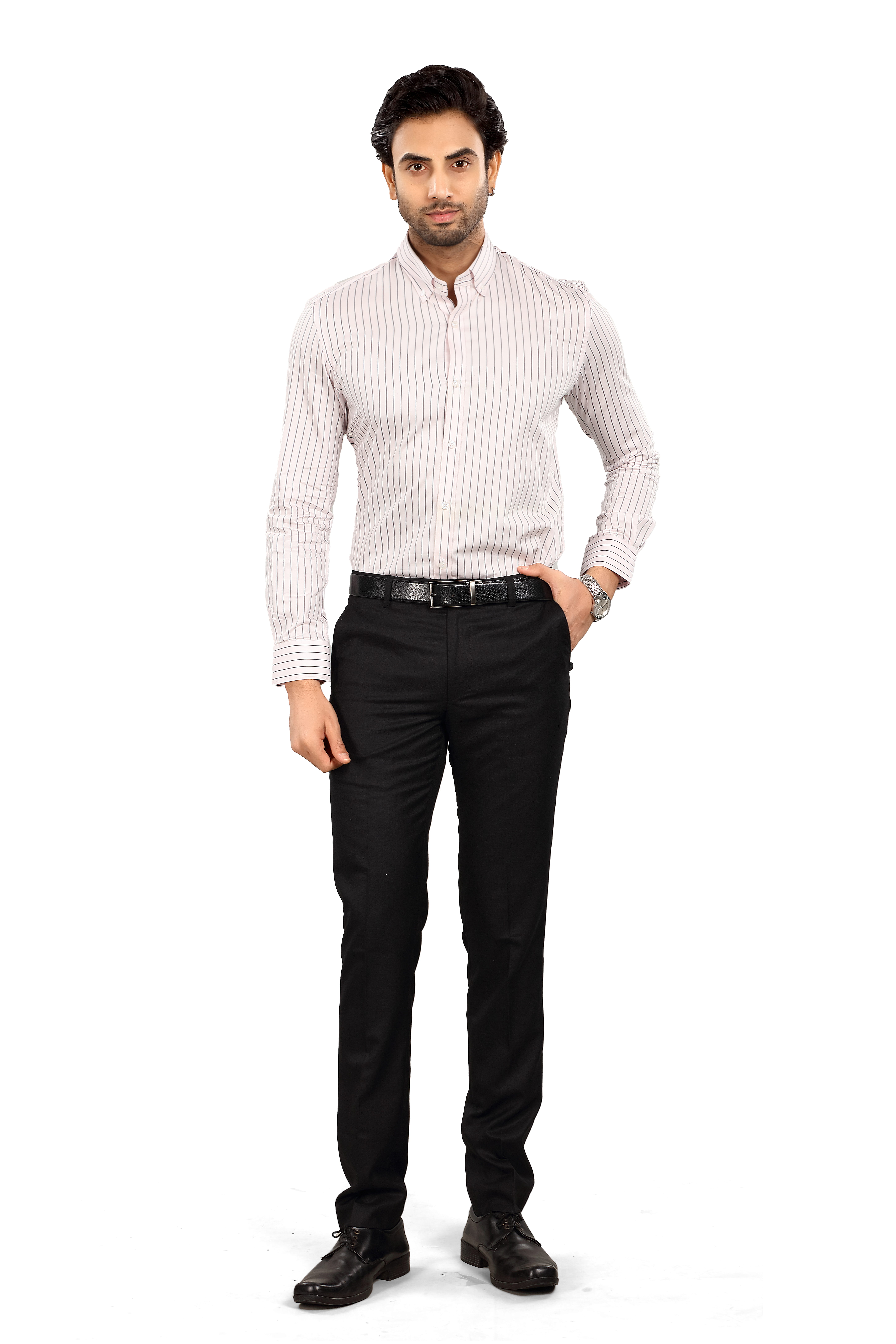 ALVONN Premium Men's Striped Formal Shirt