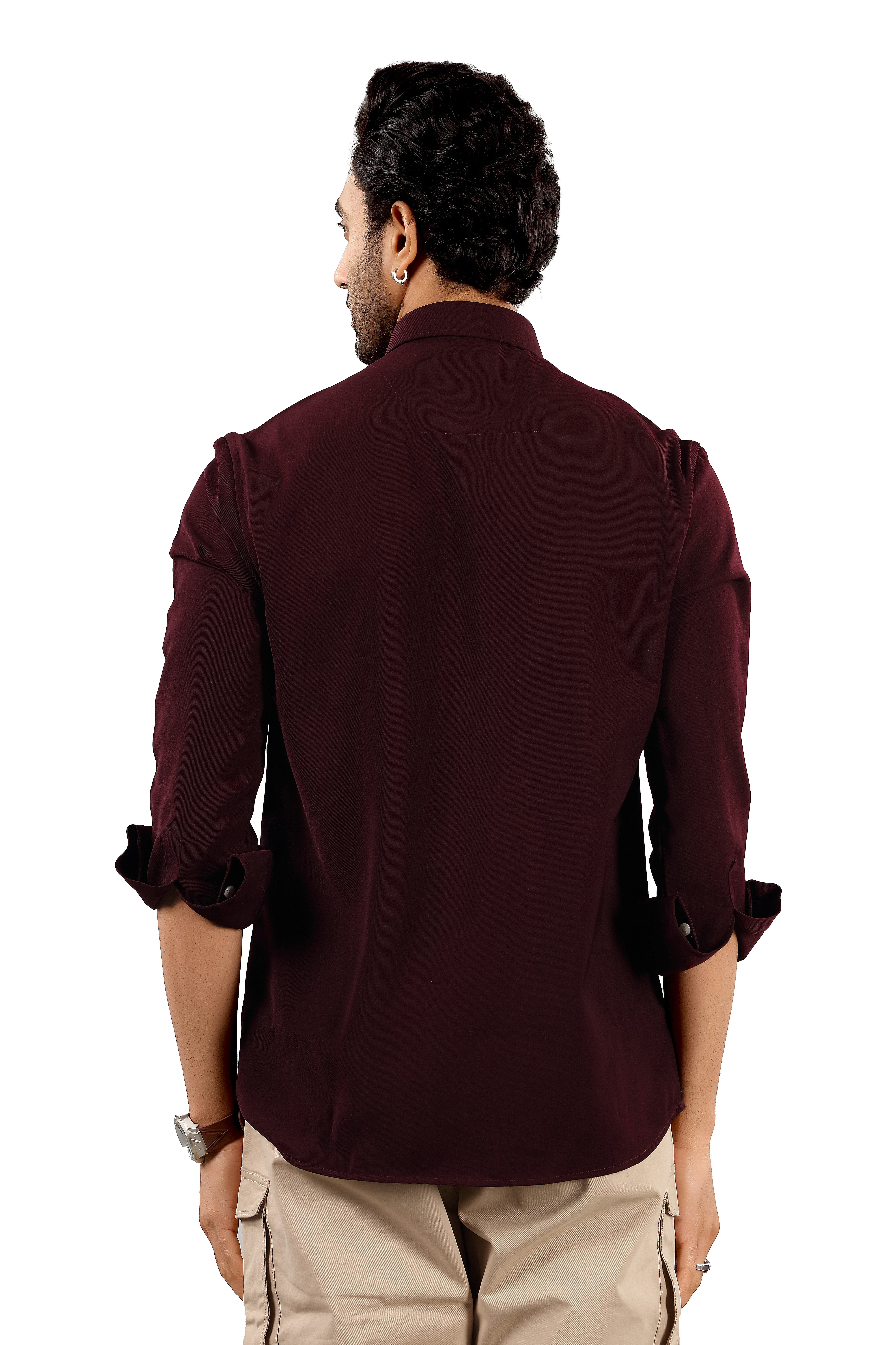 Indo Armani Premiun Maroon Casual Shirt