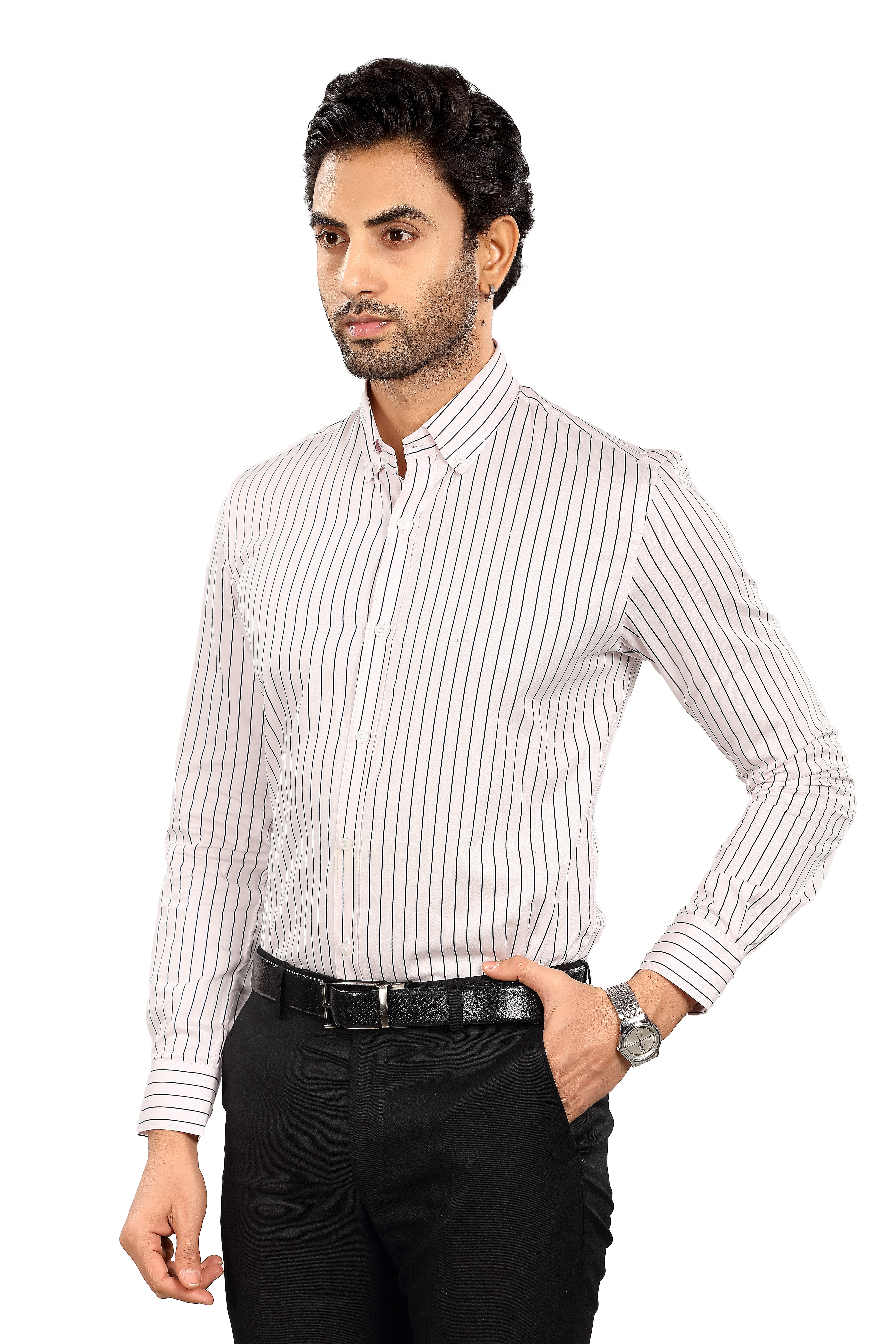 ALVONN Premium Men's Striped Formal Shirt
